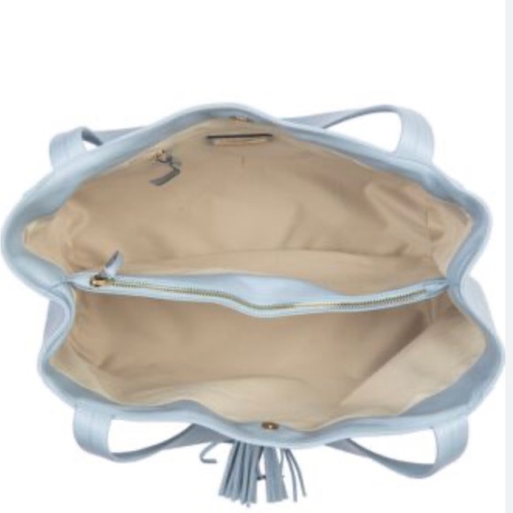 Valentino by Mario Valentino Ollie Light blue Leather Large Tote Bag Italy - Picture 2 of 2